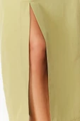 Moda Düz Desen Günlük Midi Boy Premium Önden Yırtmaçlı Midi Boy Dokuma Etek - 5