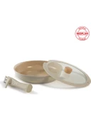 Neoflam Midas Bej 6 Parça Ayrılabilen Saplı Iç Içe Geçebilen Indüksiyonlu Tencere Tava Seti - 1