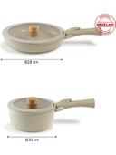 Neoflam Midas Bej 6 Parça Ayrılabilen Saplı Iç Içe Geçebilen Indüksiyonlu Tencere Tava Seti - 4