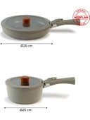 Neoflam Midas Gri 6 Parça Ayrılabilen Saplı Iç Içe Geçebilen Indüksiyonlu Tencere Tava Seti - 2