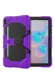 Samsung Galaxy P610 S6 Lite 10.4 Inctablet Kılıfı Kalemlikli Defender Tank Silikon Yüksek Koruma  mor - 1