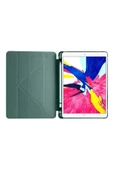 Ipad Pro 12.9 Inç 5. Ve 6. Nesil 2021 / 2022 M2 Çip Uyumlu Kalem Bölmeli Standlı Silikon Kılıf  Koyu Yeşil - 3