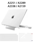 Macbook Pro 13 M1-m2 Çip A2251-a2289-a2338-a2159 Uyumlu Standlı Kılıf + Klavye Kılıfı Ekran Koruyucu  Şeffaf thumbnail 8