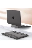Macbook Pro 13 M1-m2 Çip A2251-a2289-a2338-a2159 Uyumlu Standlı Kılıf + Klavye Kılıfı Ekran Koruyucu  Siyah - 5