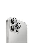 İphone 16 Pro / Iphone 16 Pro Max Uyumlu  Lens Koruyucu AluGuard Serisi Cam Alüminyum Çerçeve  White Shimmer - 1