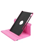 Samsung Galaxy Tab S9 FE 10.9 Inç Tablet Uyumlu Kılıf 360° Dönebilen Deri Leather New Style Case  PEMBE - 2