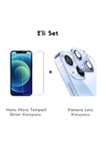 Iphone 13 Mini Uyumlu Nano Micro Temperli Ekran Koruyucu Ve Kamera Lens Koruyucu Mavi - 2