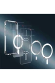 Iphone 14 Pro Max Uyumlu Kılıf Magsafe Wireless Kablosuz Şarj Destekli Şeffaf Darbe Emici Kapak - 6