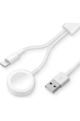 Apple Watch 1 / 2 / 3 / 4 / 5 / 6 / 7 / Se Tam Uyumlu Şarj Cihazı Standı Ve Lightning Iphone Şarjı - 1