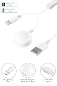 Apple Watch 1 / 2 / 3 / 4 / 5 / 6 / 7 / Se Tam Uyumlu Şarj Cihazı Standı Ve Lightning Iphone Şarjı - 5