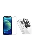 Iphone 13 Mini Uyumlu Nano Micro Temperli Ekran Koruyucu Ve Kamera Lens Koruyucu Siyah - 1