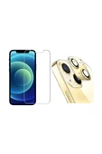 Iphone 13 Mini Nano Micro Temperli Ekran Koruyucu Ve Kamera Lens Koruyucu Gold Uyumlu - 1
