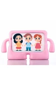 Apple Ipad 8. Ve 9.nesil 2020 /2021 10.2 Inç Kılıf Yumuşak Standlı Silikon Kids Çocuk Kılıfı  Açık Pembe - 1