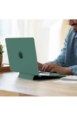 Macbook Air 13.6 M2-m3-m4 Çip 2022/2024/2025 A2681 A3113 A3240 Standlı Kılıf Klavye / Ekran Koruyucu  Yeşil - 7