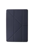 Ipad Air 5 10.9 2022 Uyumlu Kılıf Katlanır Kalemlikli Standlı Uyku Modlu Akıllı Kılıf  Lacivert - 2