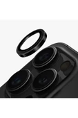 İphone 16 Pro / İphone 16 Pro Max Sapphire Lens Koruyucu Optix Prime Serisi Çelik Çerçeve  Black - 1