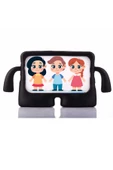 Apple Ipad 8. Ve 9.nesil 2020 /2021 10.2 Inç Kılıf Yumuşak Standlı Silikon Kids Çocuk Kılıfı  Siyah - 1