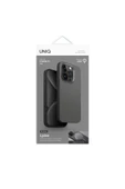 İphone 15 Pro Uyumlu Kılıf Lyden DS Serisi Vegan Deri Kaplama Magsafe Özellikli (MagClick™)  Grey Black - 3