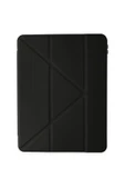 Samsung Galaxy Tab A8 10.5 Sm-x200 Kılıf Kalem Bölmeli Trifolding Silikon Case  Siyah - 2