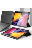 Apple Ipad Pro 11'' 2022 4. Nesil M2 Çip Uyumlu Deri Görünümlü Kalemlikli Kılıf Lux Case  Siyah - 3