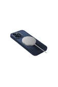 İphone 15 Pro Uyumlu Kılıf Heldro Mag Serisi Magsafe Özellikli (MAGCLİCK™) Tutma Bandı (FLEXGRİP™)  Deep Blue - 2