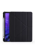 Apple Ipad Uyumlu 10.5 Inc 7. Nesil Kılıf Kalemlikli Premium Standlı Katlanabilir Kılıf Trifolding  Siyah - 1