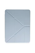 Samsung Galaxy Tab A8 10.5 Sm-x200 Kılıf Kalem Bölmeli Trifolding Silikon Case  Mavi - 2