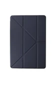 Samsung Galaxy Tab A8 10.5 Sm-x200 Kılıf Kalem Bölmeli Trifolding Silikon Case  Lacivert - 2