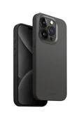İphone 15 Pro Uyumlu Kılıf Lyden DS Serisi Vegan Deri Kaplama Magsafe Özellikli (MagClick™)  Grey Black - 1