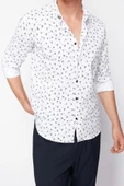 Moda Kadın Gömlek Yaka Geometrik Desen Günlük Desenli Gömlek - 1