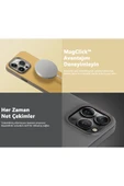 İphone 15 Pro Uyumlu Kılıf Lyden DS Serisi Vegan Deri Kaplama Magsafe Özellikli (MagClick™)  Grey Black - 5