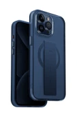İphone 15 Pro Uyumlu Kılıf Heldro Mag Serisi Magsafe Özellikli (MAGCLİCK™) Tutma Bandı (FLEXGRİP™)  Deep Blue - 1