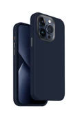İphone 15 Pro Kılıf Uyumlu Lyden Serisi Deri Kaplama Magsafe Özellikli (MAGCLİCK™) Premium Kapak  Midnight Blue - 1