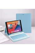 Ipad 8. ve 9. Nesil 2020 /2021 10.2 Inç Tablet Uyumlu Bluetooth Klavyeli Kılıf (Türkçe Klavye)  MAVİ - 2