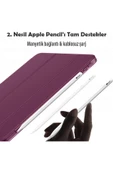Ipad Air 6 11 Inç M2 Çip 2024 Uyumlu Tablet Kılıfı İnce Tasarım Smart Cover Standlı Akıllı Kapak  Mürdüm - 3
