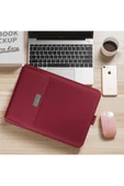 Macbook Air 13.6 Inç M2-M3-M4 Çip 2022/2024/2025 A2681 A3113 A3240 Kılıf Çanta Stand Mıknatıs Kapak  13 - 14,9 inç KIRMIZI thumbnail 4