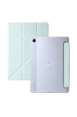 Samsung Galaxy Tab A9 Plus 11 Inç SM-X210 Uyumlu Kalem Bölmeli Uyku Modlu Arkası Silikon Kapak Kılıf  AÇIK YEŞİL - 1