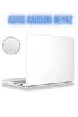 Apple Macbook Air M3 13.6 Inç 2024 M3 Çip A3113 Uyumlu Siyah Şeffaf Kılıf Koruyucu Sert Kapak Parlak  Karbon Beyaz - 1