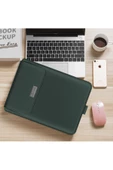 Macbook Air 13.6 Inç M2-M3-M4 Çip 2022/2024/2025 A2681 A3113 A3240 Kılıf Çanta Stand Mıknatıs Kapak  13 - 14,9 inç YEŞİL thumbnail 4