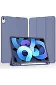 IPad 10.Nesil 10.9 İnç 2022 Uyumlu Kılıf Kalem Bölmeli Uyku Modlu Standlı Silikon A2757 A2777 A2696  LAVANTA - 1