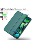 Ipad Air 6 11 Inç M2 Çip 2024 Uyumlu Tablet Kılıfı İnce Tasarım Smart Cover Standlı Akıllı Kapak  Koyu Yeşil - 4