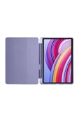 Xiaomi Redmi Pad Pro 12.1 / Poco Pad Uyumlu Kalem Bölmeli Standlı Kapaklı Uyku Modlu Akıllı Kılıf  Lavanta - 2