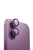 İphone 16 / Iphone 16 Plus Lens Koruyucu AluGuard Serisi Cam Alüminyum Çerçeve  Pink - 1