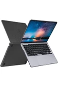 Macbook Pro 13 Inç M1-m2 Çip A2338 Tam Uyumlu Alt Üst Kılıf Klavye Kılıfı Ekran Koruyucu Film  Karbon Siyah - 5