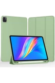 Apple Ipad Pro 4. Nesil M2 2022 11 Inç Tablet Uyumlu Kılıf Uyku Modlu Kalem Bölmeli Silikon Koruyucu  AÇIK YEŞİL - 2