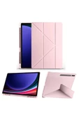 Samsung Galaxy Tab S9 Ultra Kılıf / Tab S8 Ultra Kalem Bölmeli Standlı Uyku Modlu Akıllı Kılıf Kapak  PEMBE - 3