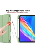 Apple Ipad Pro 4. Nesil M2 2022 11 Inç Tablet Uyumlu Kılıf Uyku Modlu Kalem Bölmeli Silikon Koruyucu  AÇIK YEŞİL - 7