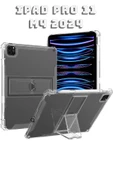 Ipad Pro 11 2024 M4 Çip Uyumlu 360° Dönebilen Standlı Tablet Kılıfı Ekran Koruyucu ve Kalem Seti  Transparan thumbnail 1