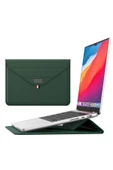 Macbook Pro Air 13 M1-m2 2020/2022 A2179-a2337-a2338-a2251-a2159-a1989-a1708 Deri Standlı Çanta  13 - 14,9 inç YEŞİL - 1