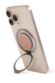 GripFit Premium Serisi 360 Manyetik Telefon Tutucu ve Standlı Kevlar Karbon ve Alüminyum Yüzük  Pink - 1